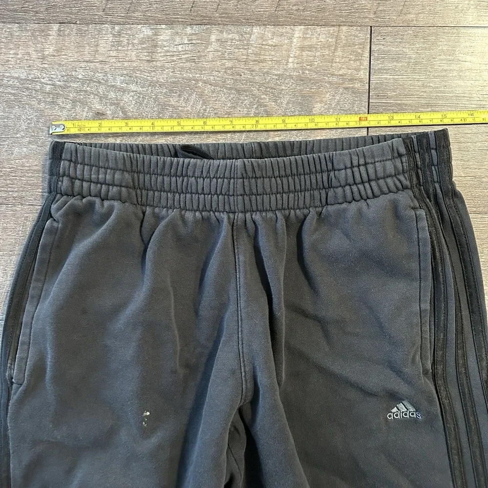 Adidas Sweat Pants M Y2K Vintage Streetwear Wide Leg Baggy Triple Tre Black